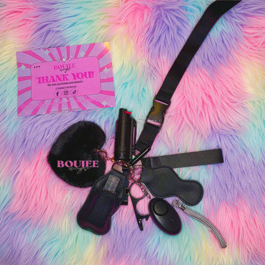 Boujee Safety Keychain in Sleek Black 🖤
