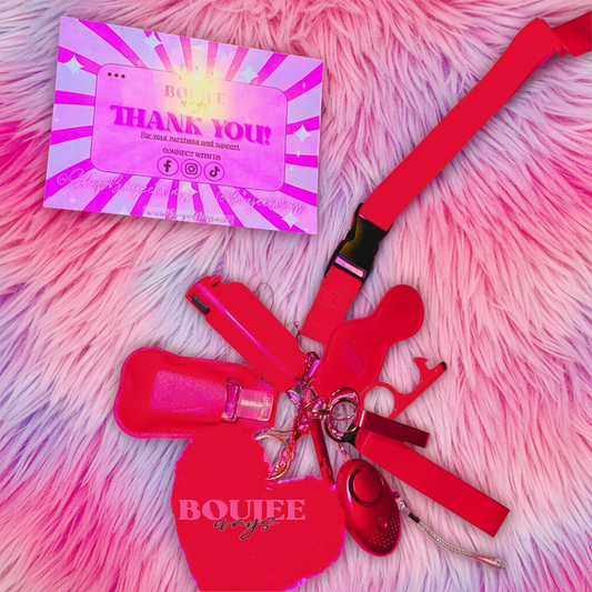 Boujee Safety Keychain in Bold Red ❤️